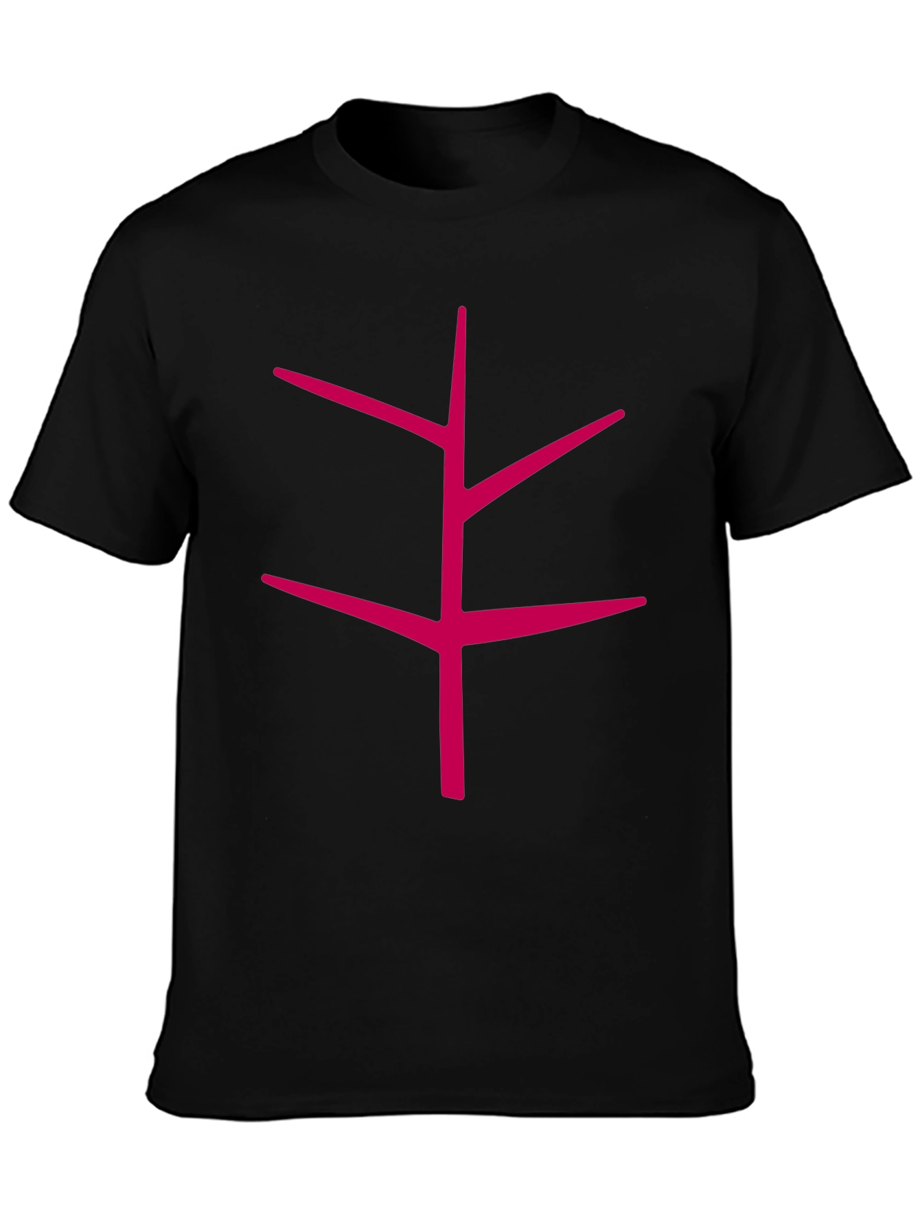 Modern Tree Branch Graphic Black T-Shirt