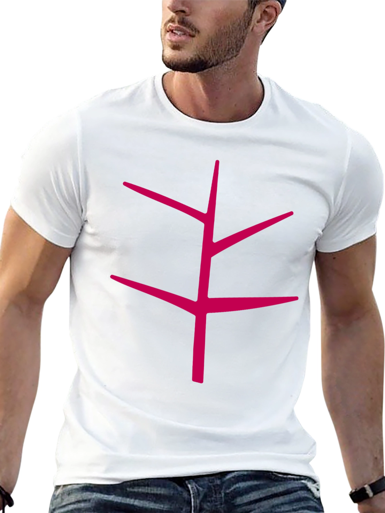 Modern Tree Branch Graphic Black T-Shirt