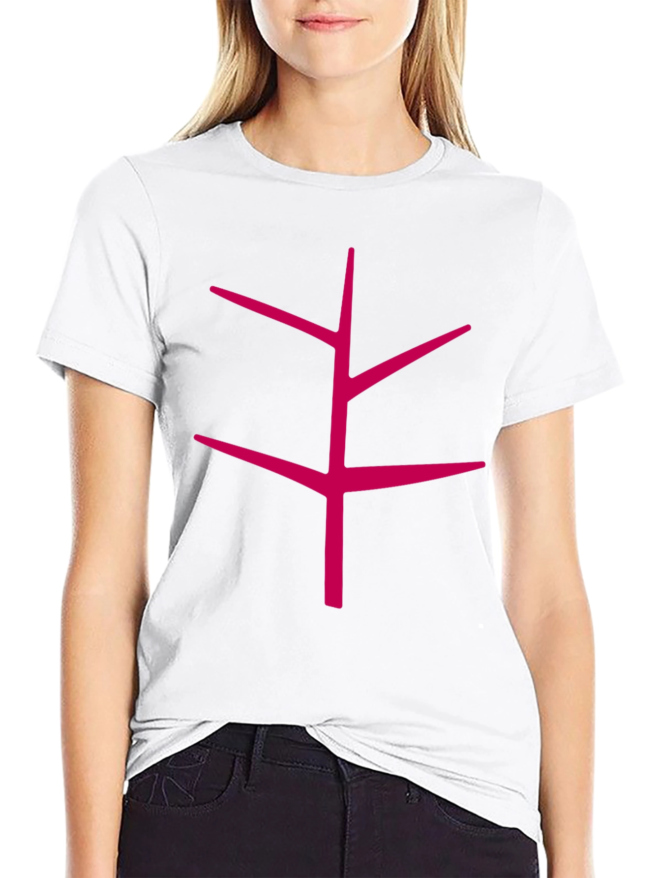 Modern Tree Branch Graphic Black T-Shirt