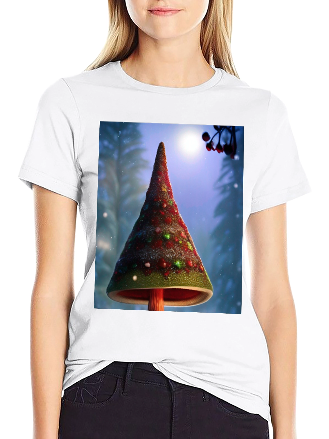 Christmas Tree Mushroom Graphic Tee