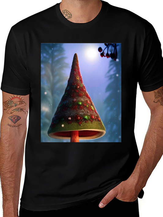Christmas Tree Mushroom Graphic Tee