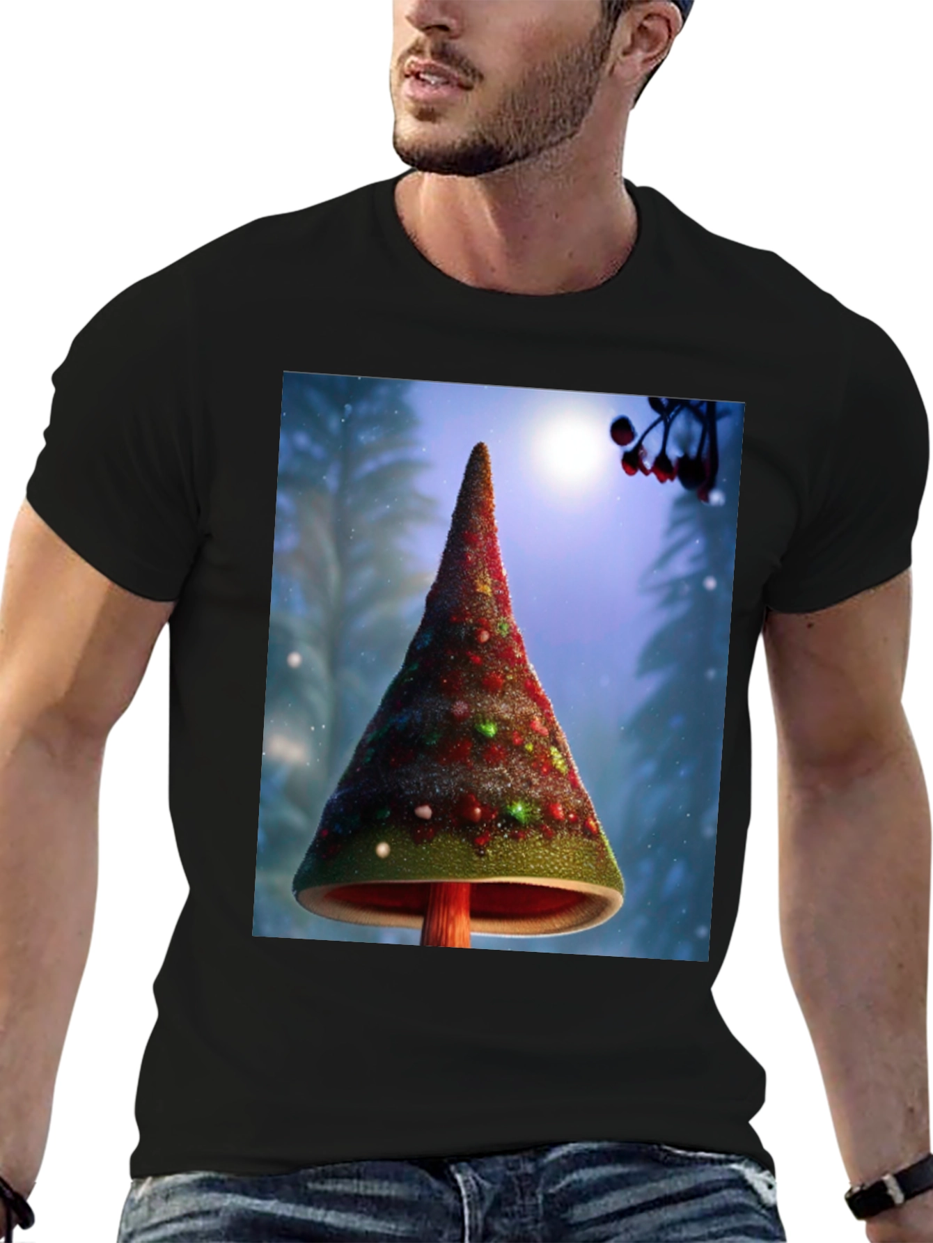 Christmas Tree Mushroom Graphic Tee
