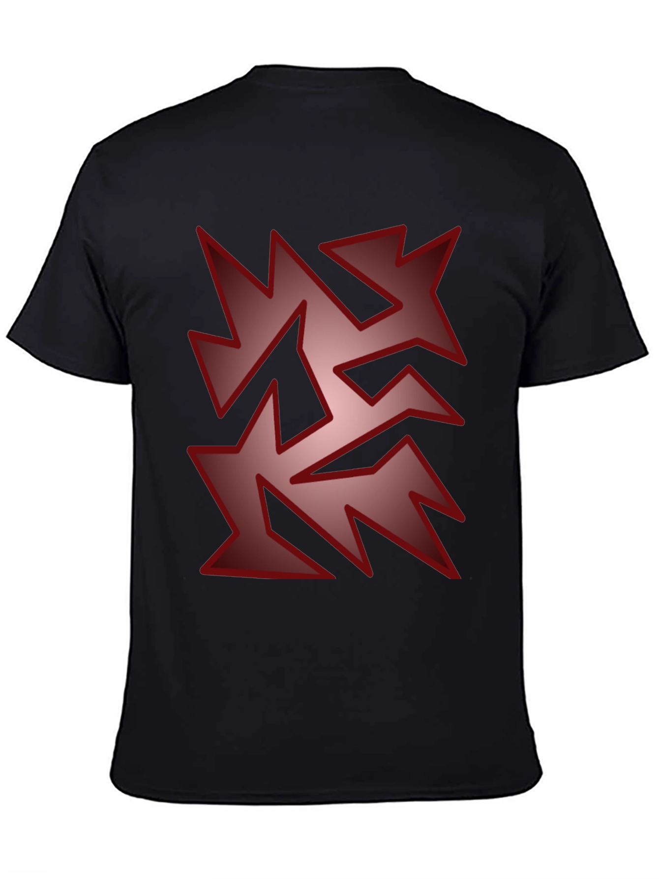 Edgy Geometric Graphic Print T-Shirt - Black