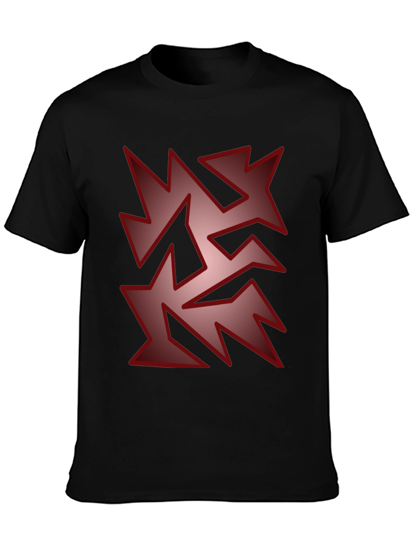 Edgy Geometric Graphic Print T-Shirt - Black