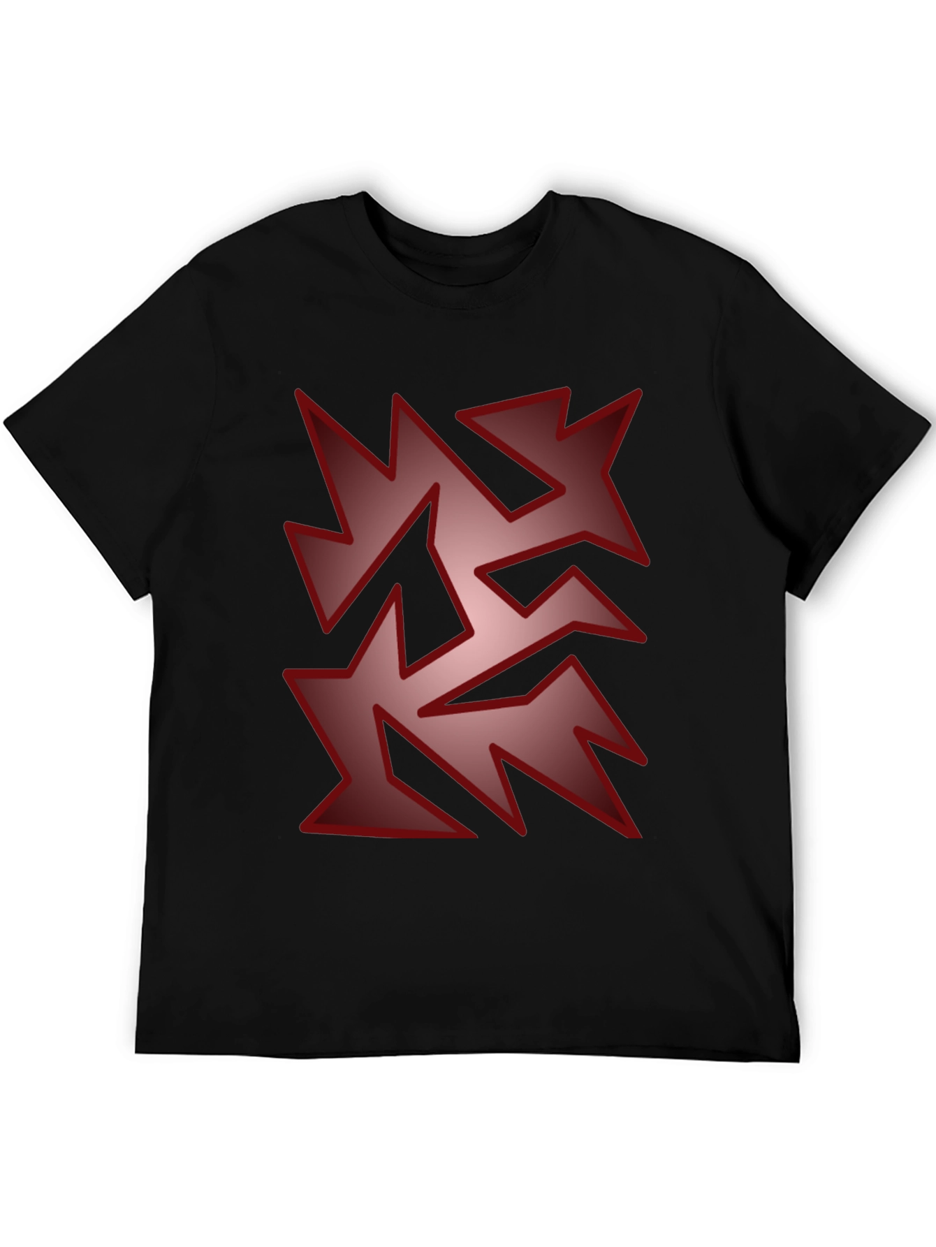 Edgy Geometric Graphic Print T-Shirt - Black