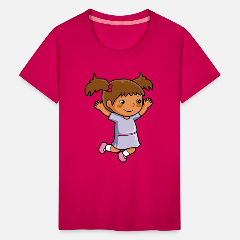 Girl jumps school enrollment joy kindergarten