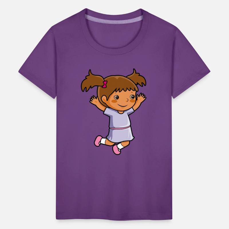 Girl jumps school enrollment joy kindergarten