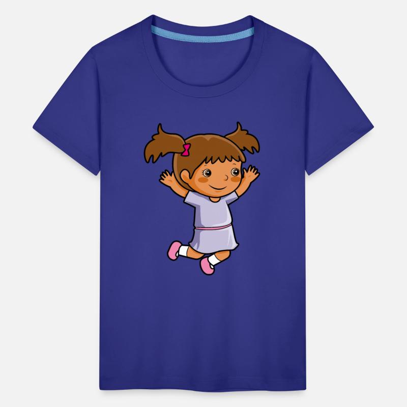 Girl jumps school enrollment joy kindergarten