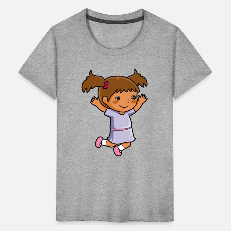 Girl jumps school enrollment joy kindergarten