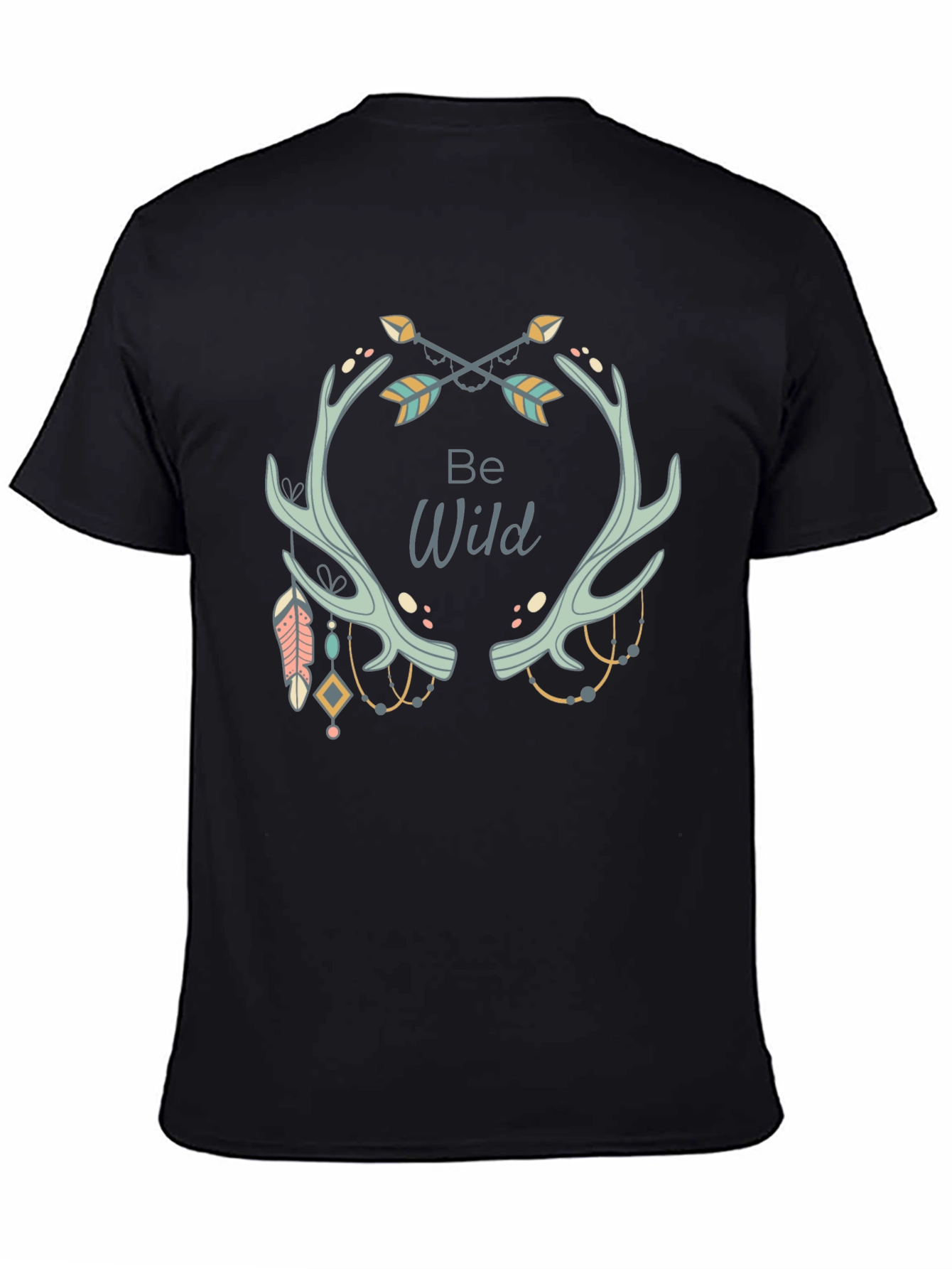 Be Wild Graphic Tee - Black Casual T-Shirt