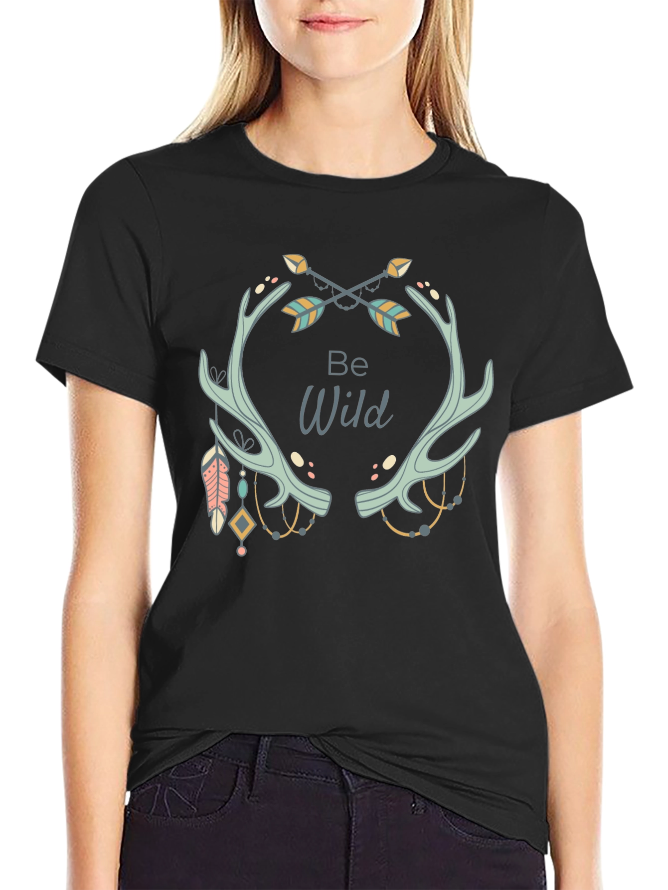 Be Wild Graphic Tee - Black Casual T-Shirt