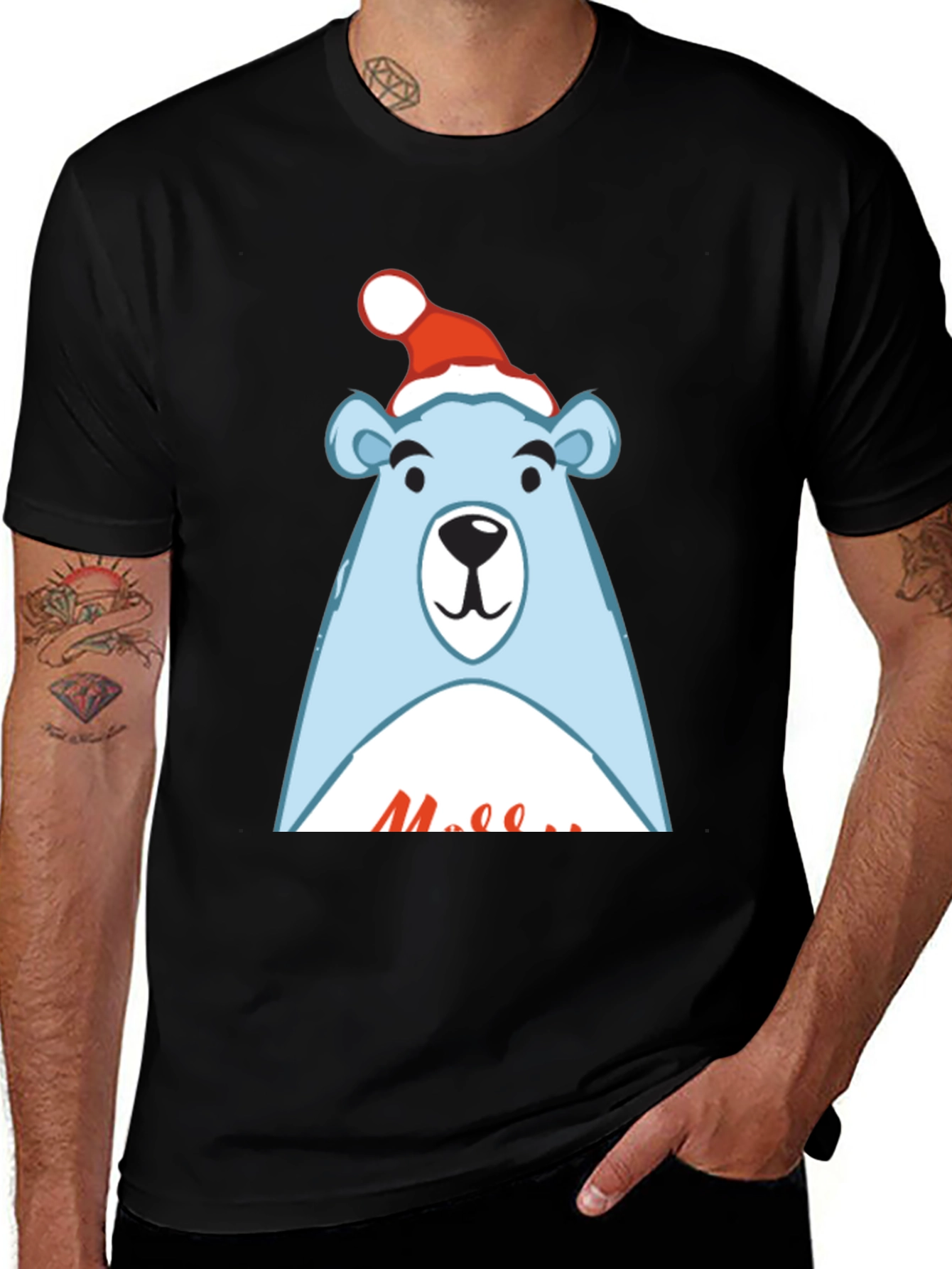 Festive Bear Graphic Tee - Holiday Style