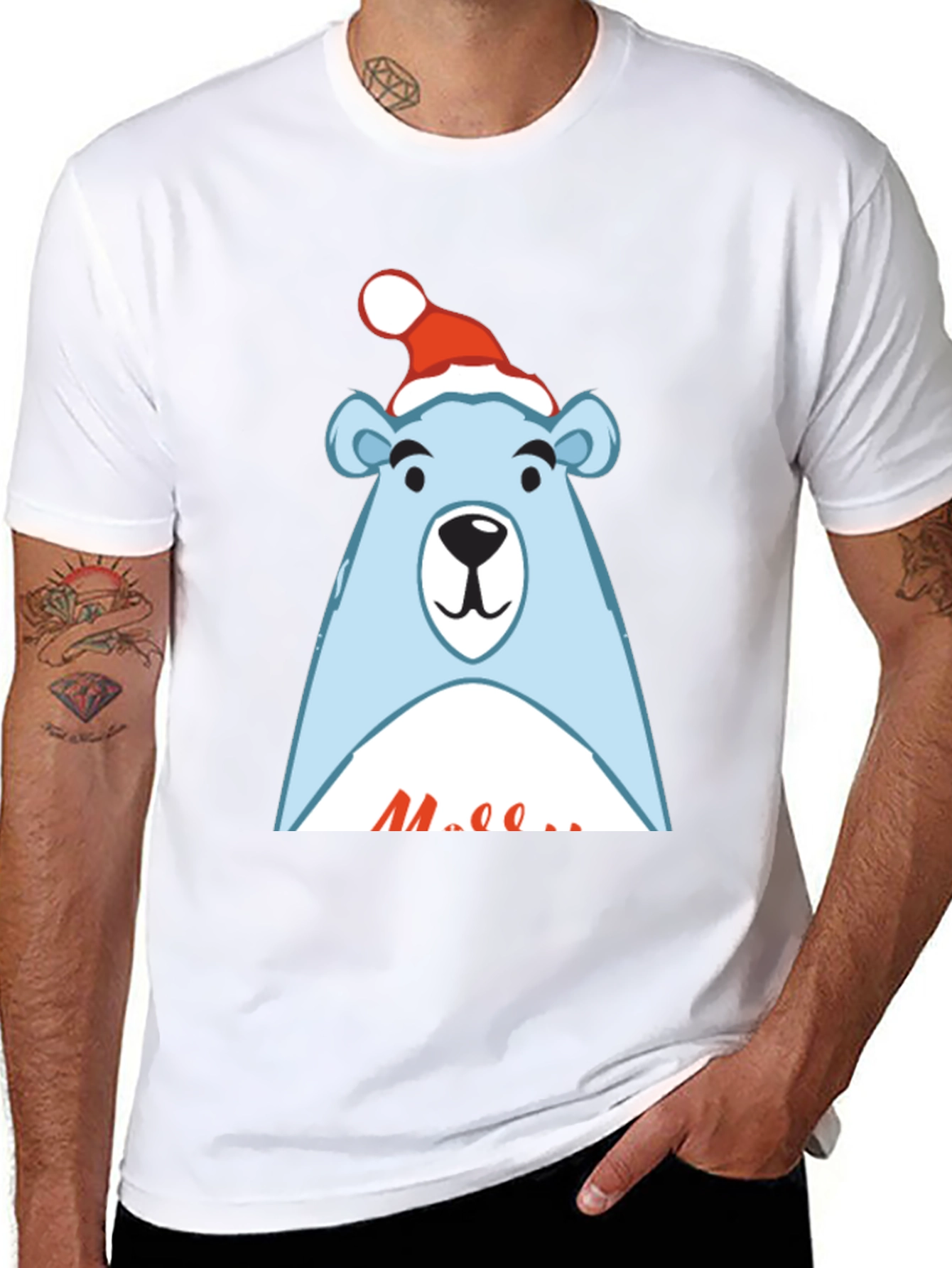 Festive Bear Graphic Tee - Holiday Style