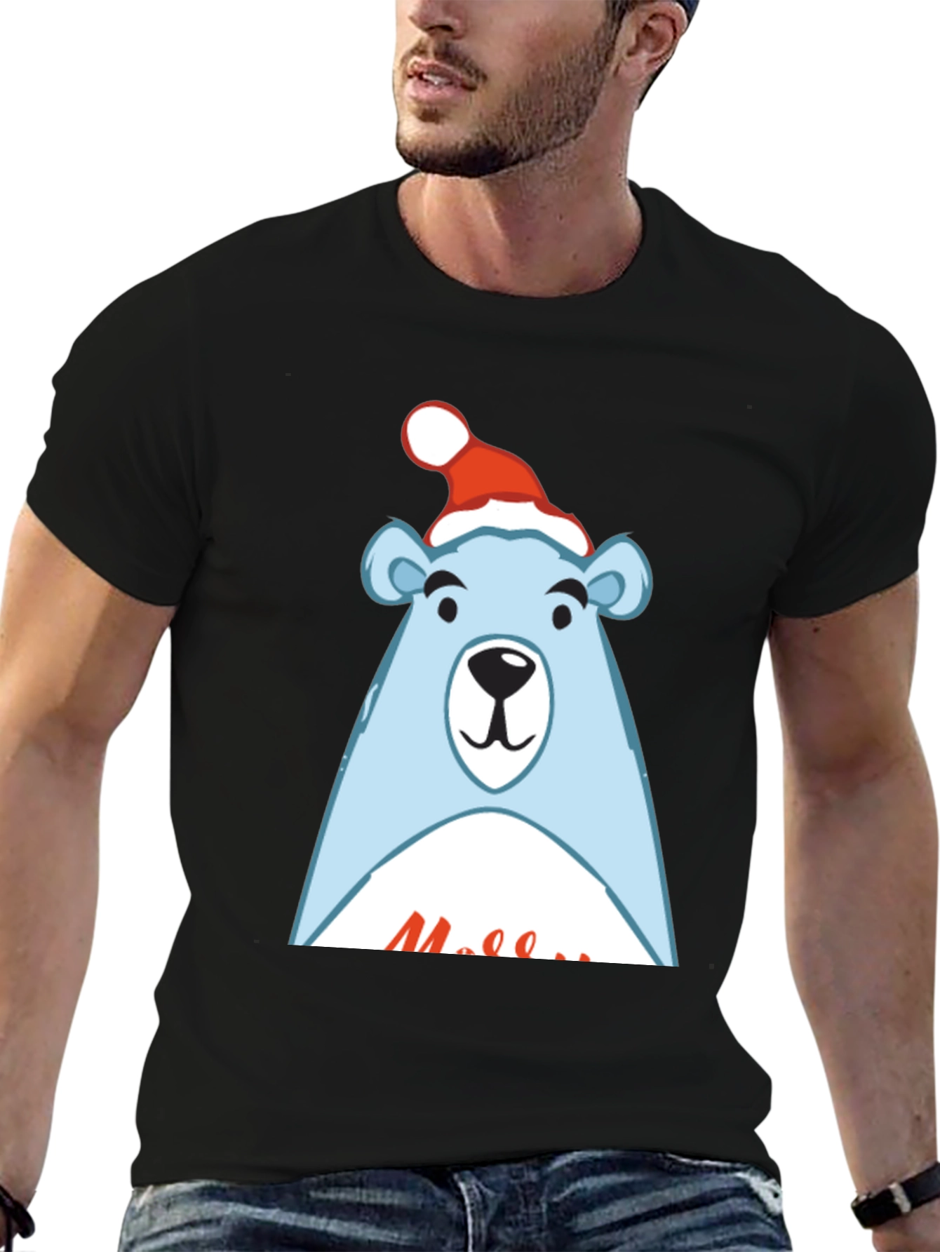 Festive Bear Graphic Tee - Holiday Style