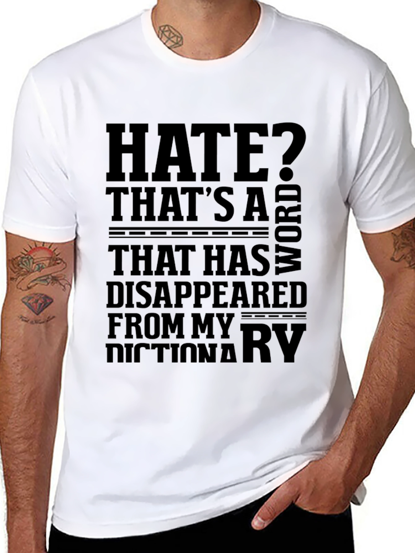 Hate Disappeared T-Shirt - Black Graphic Tee