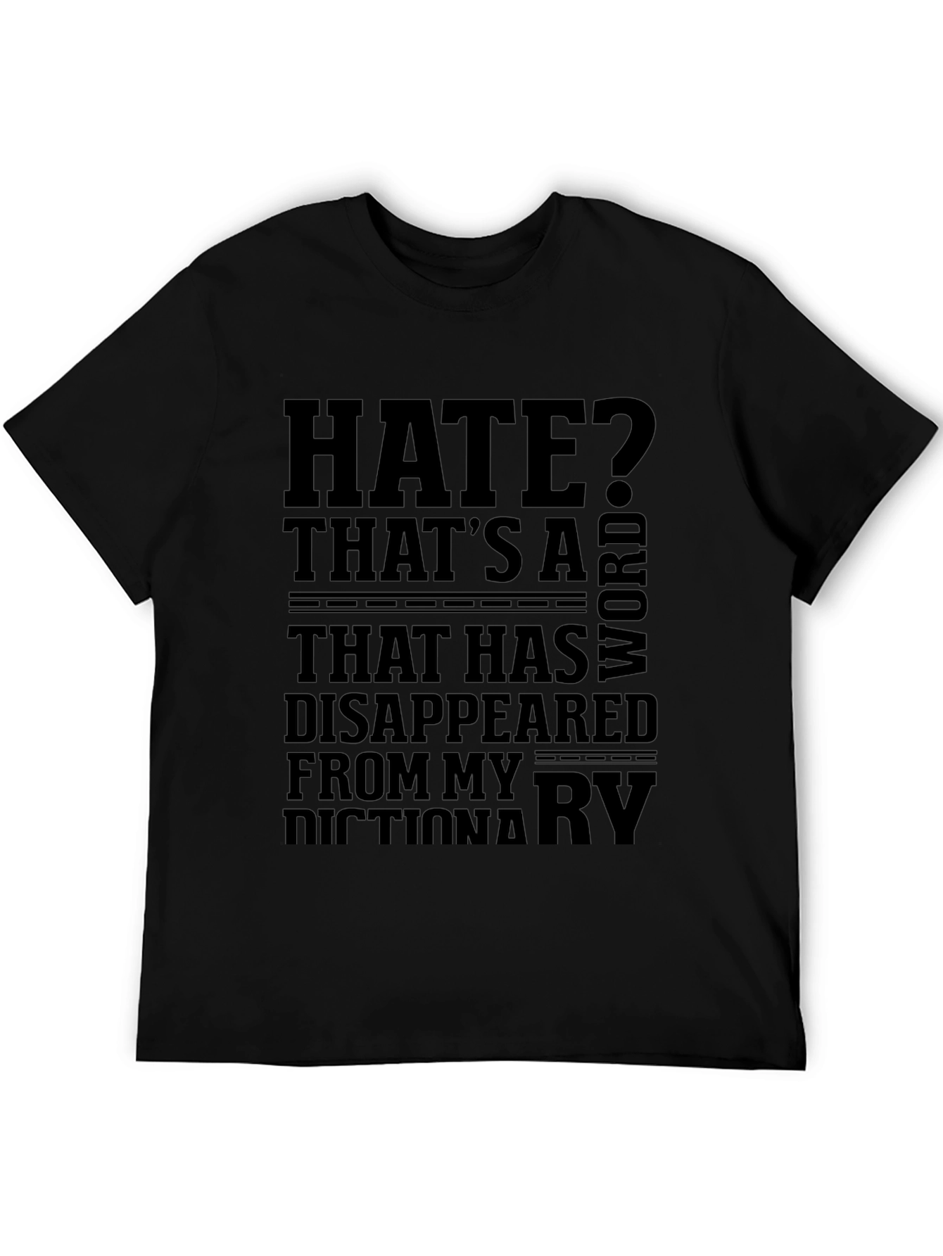 Hate Disappeared T-Shirt - Black Graphic Tee