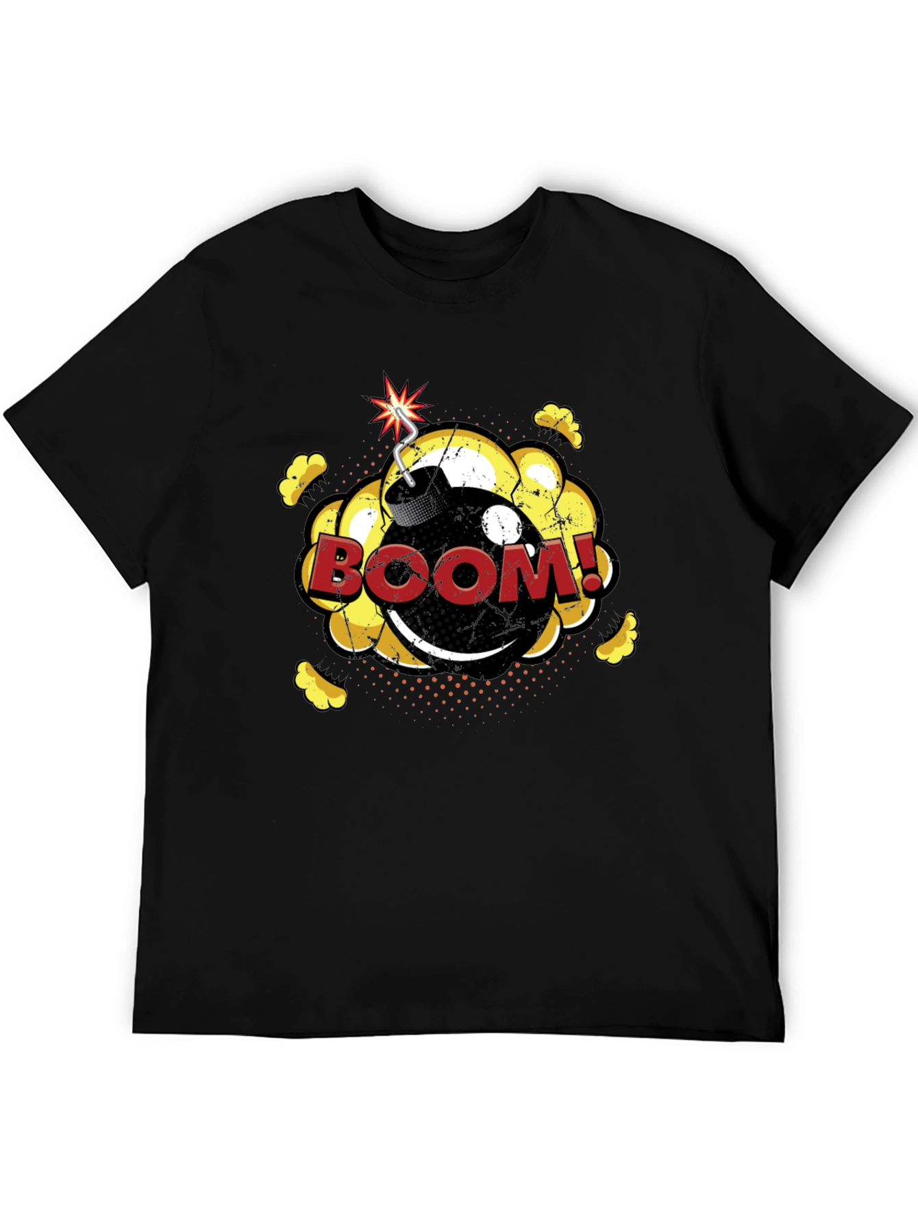 Boom Graphic T-Shirt - Fun Comic Style Black Tee