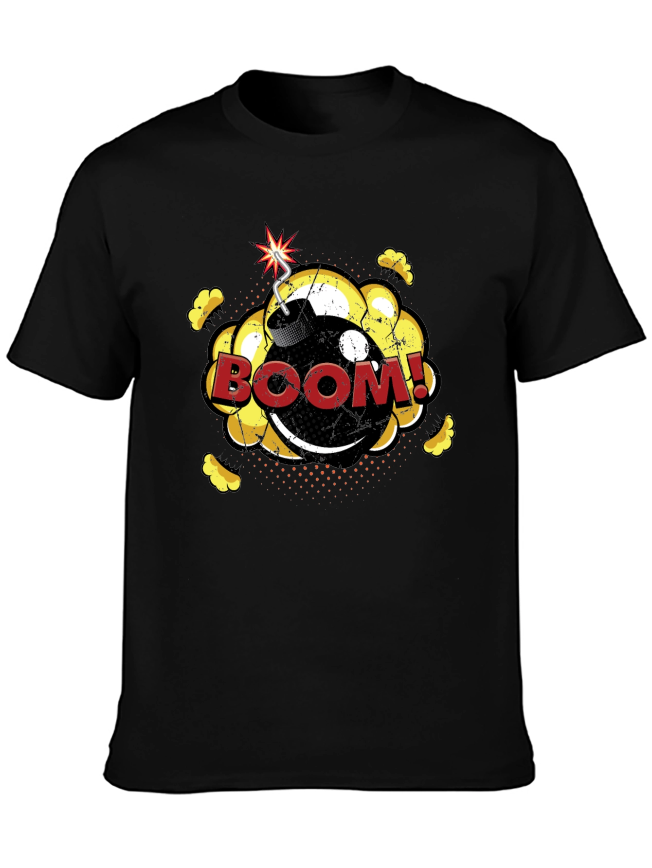 Boom Graphic T-Shirt - Fun Comic Style Black Tee