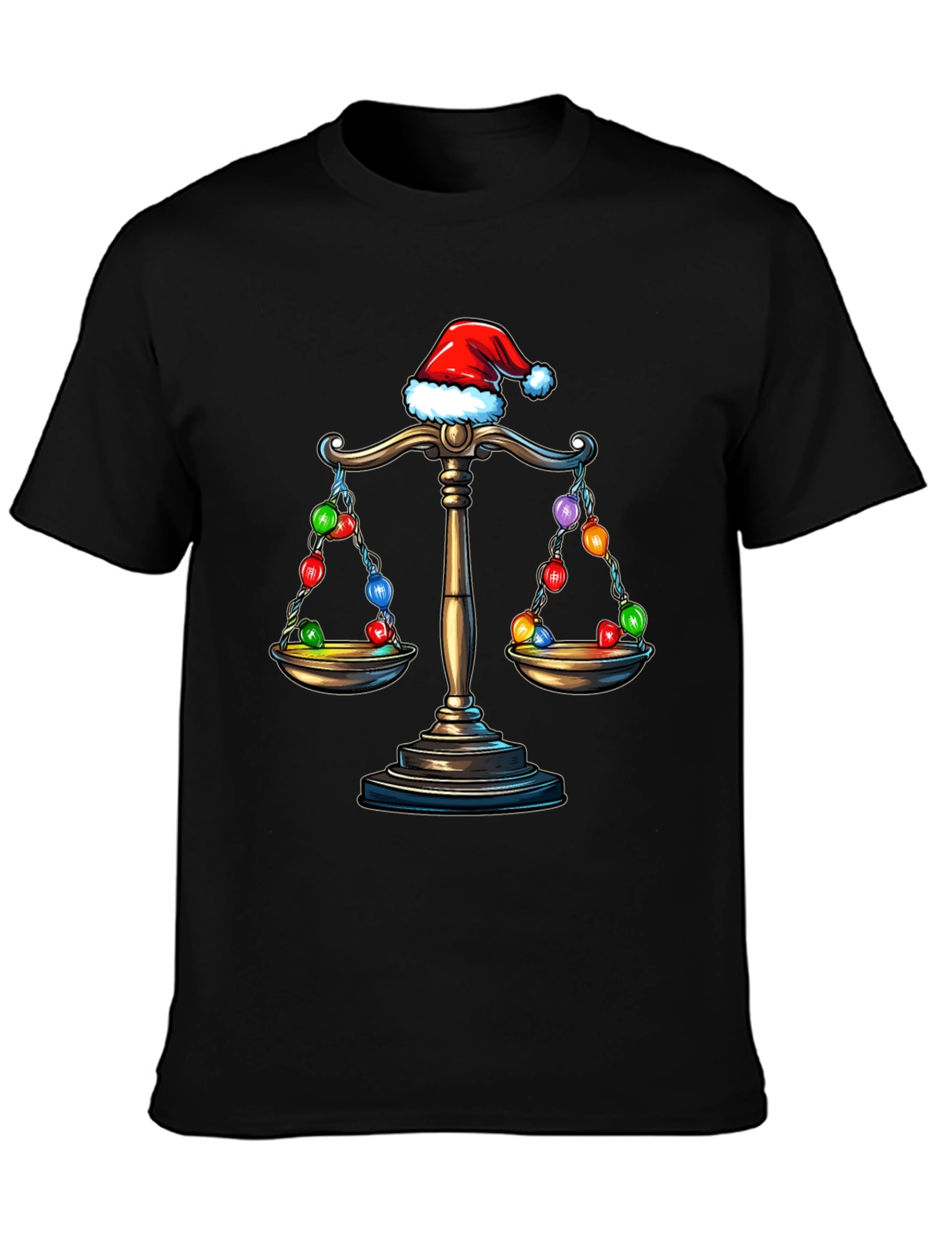 Scales of Justice Santa Hat Christmas Holiday T-Shirt