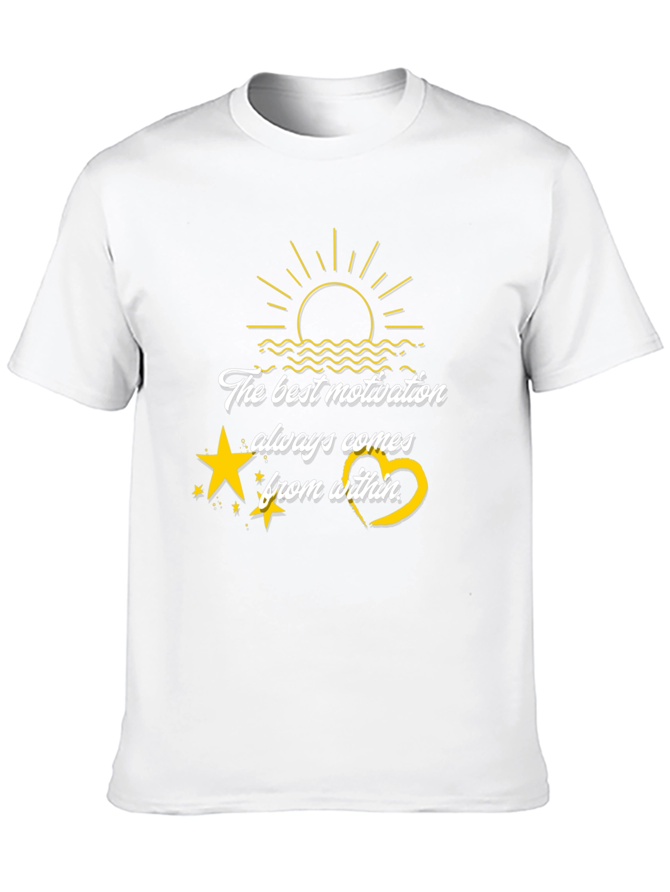 Motivational Black T-Shirt: The Best Motivation Comes From Within