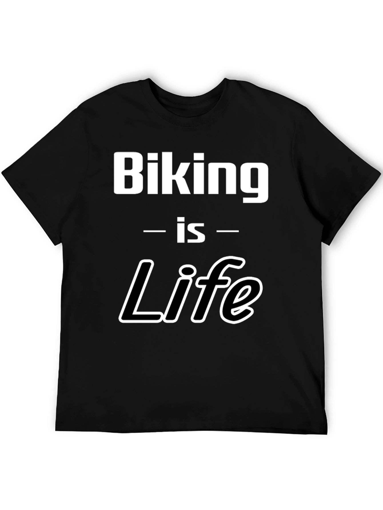 Biking is Life Graphic Tee - Black Cotton