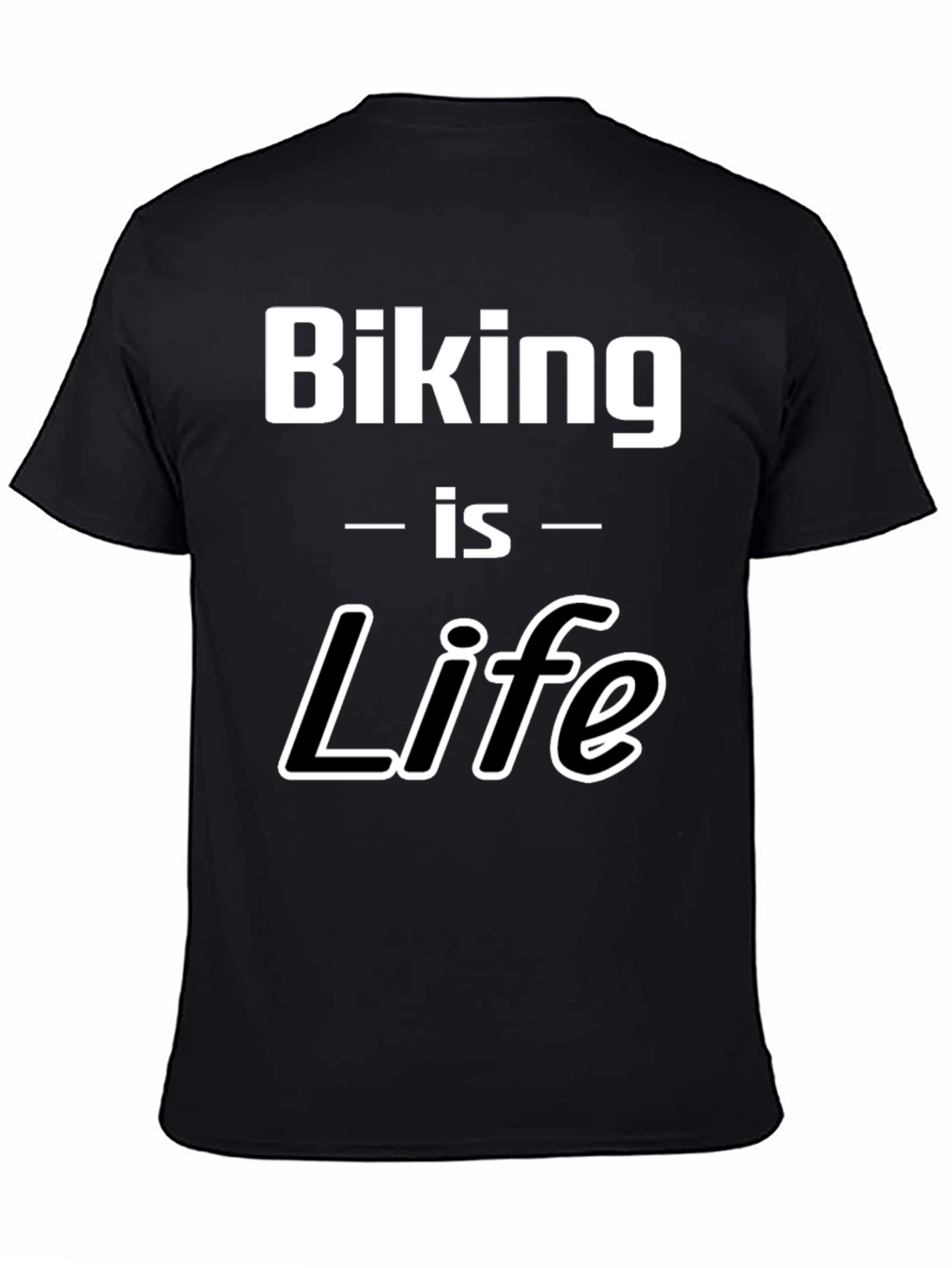 Biking is Life Graphic Tee - Black Cotton