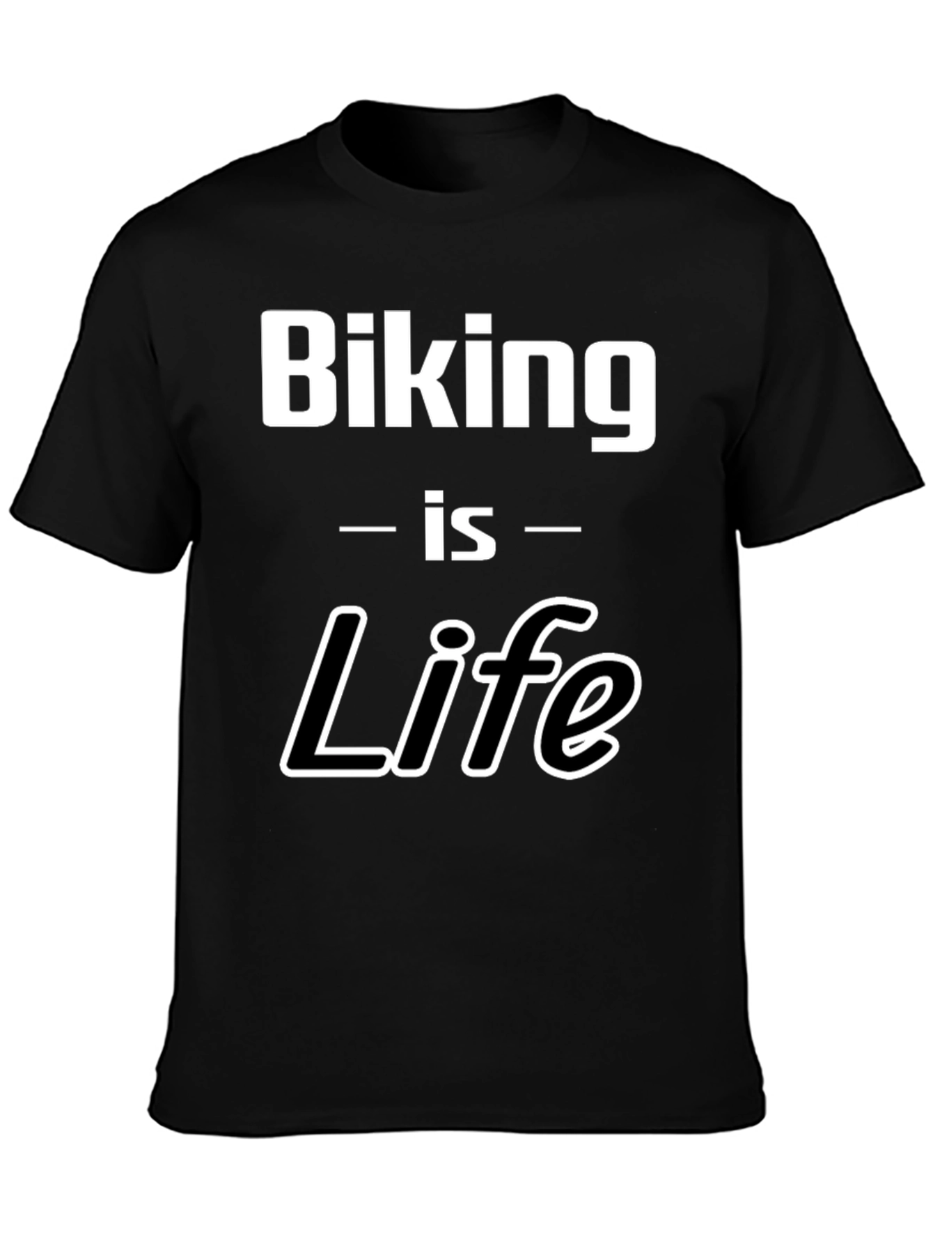 Biking is Life Graphic Tee - Black Cotton