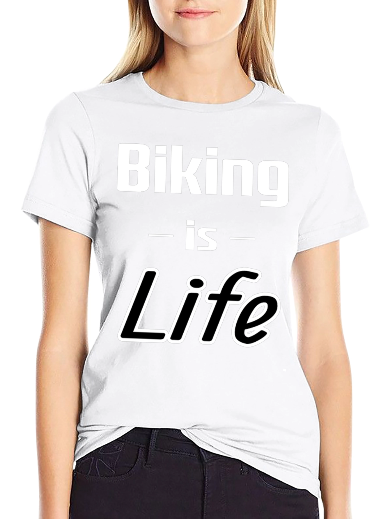 Biking is Life Graphic Tee - Black Cotton