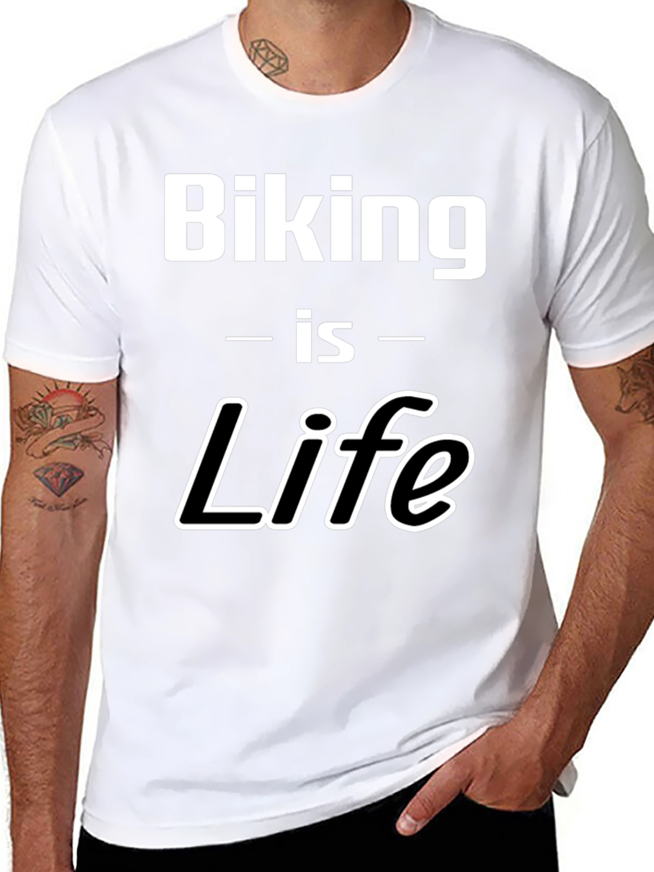 Biking is Life Graphic Tee - Black Cotton