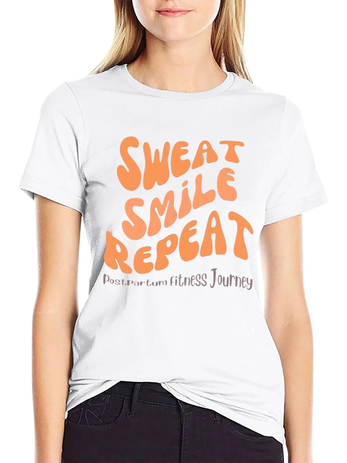 Sweat Smile Repeat Postpartum Fitness T-Shirt