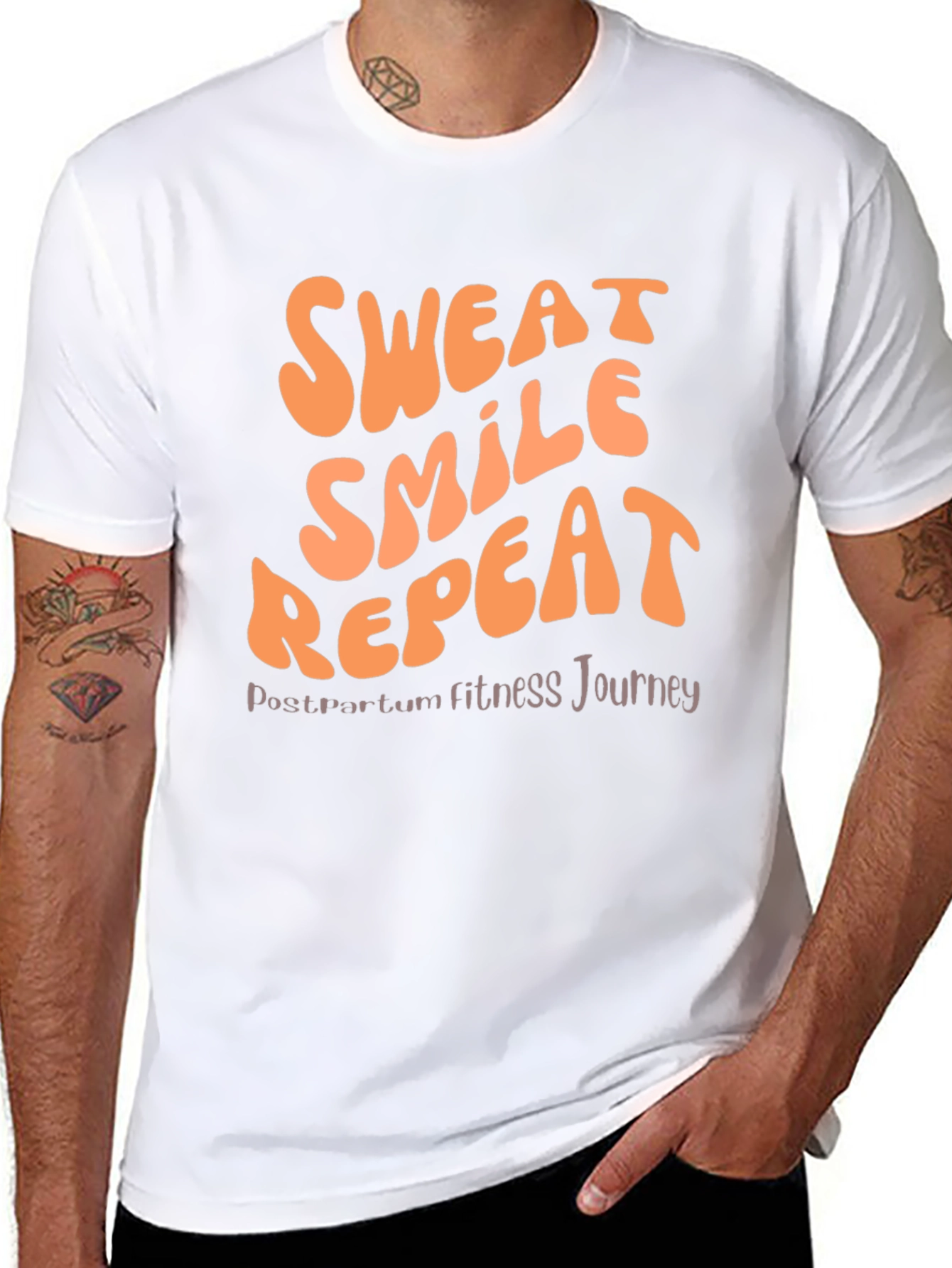 Sweat Smile Repeat Postpartum Fitness T-Shirt