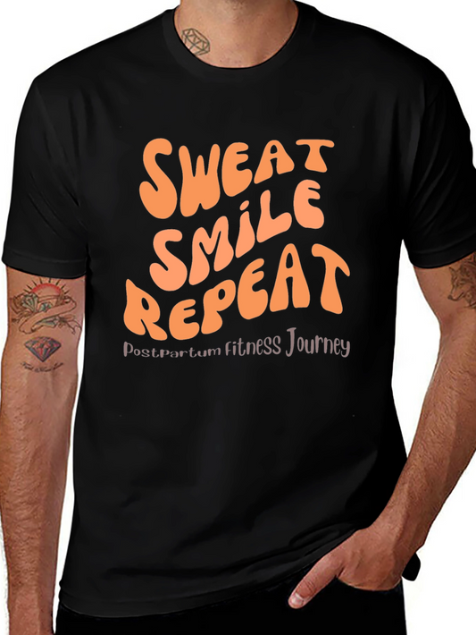 Sweat Smile Repeat Postpartum Fitness T-Shirt