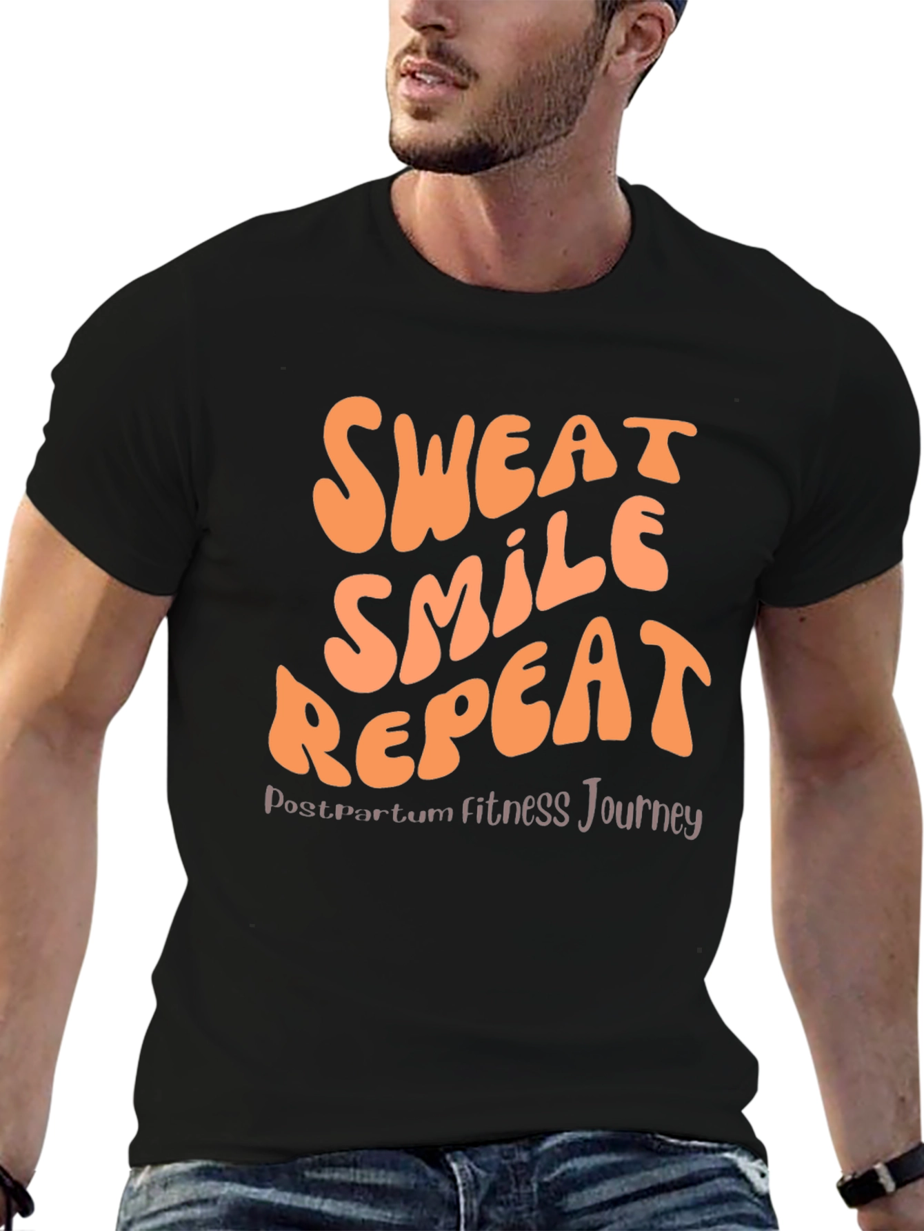 Sweat Smile Repeat Postpartum Fitness T-Shirt