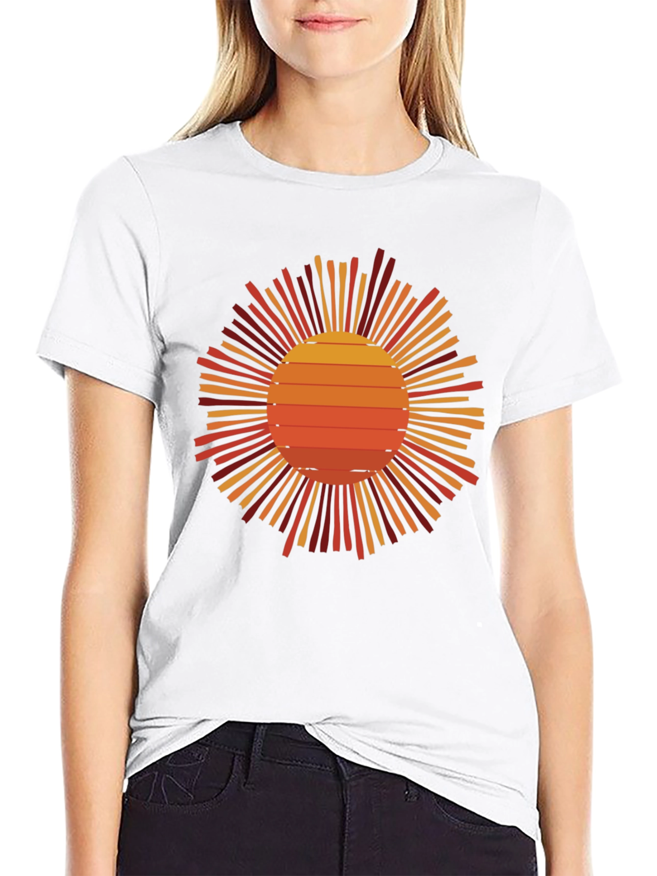 Retro Sunset Graphic Tee - Black