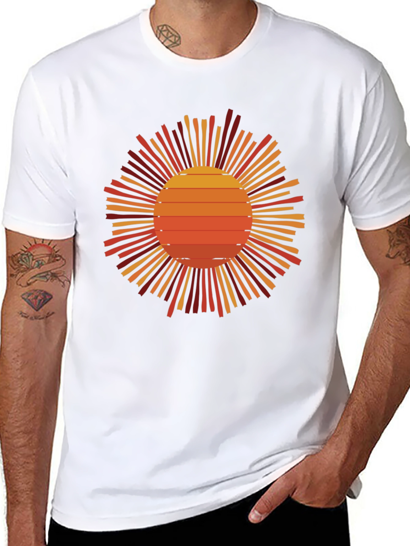 Retro Sunset Graphic Tee - Black