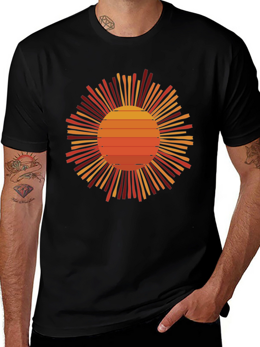 Retro Sunset Graphic Tee - Black