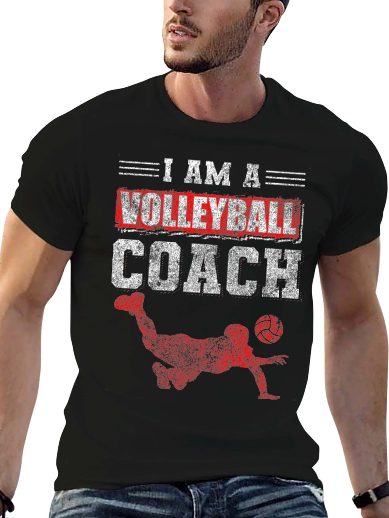 Volleyball Coach Graphic T-Shirt - Sporty Design