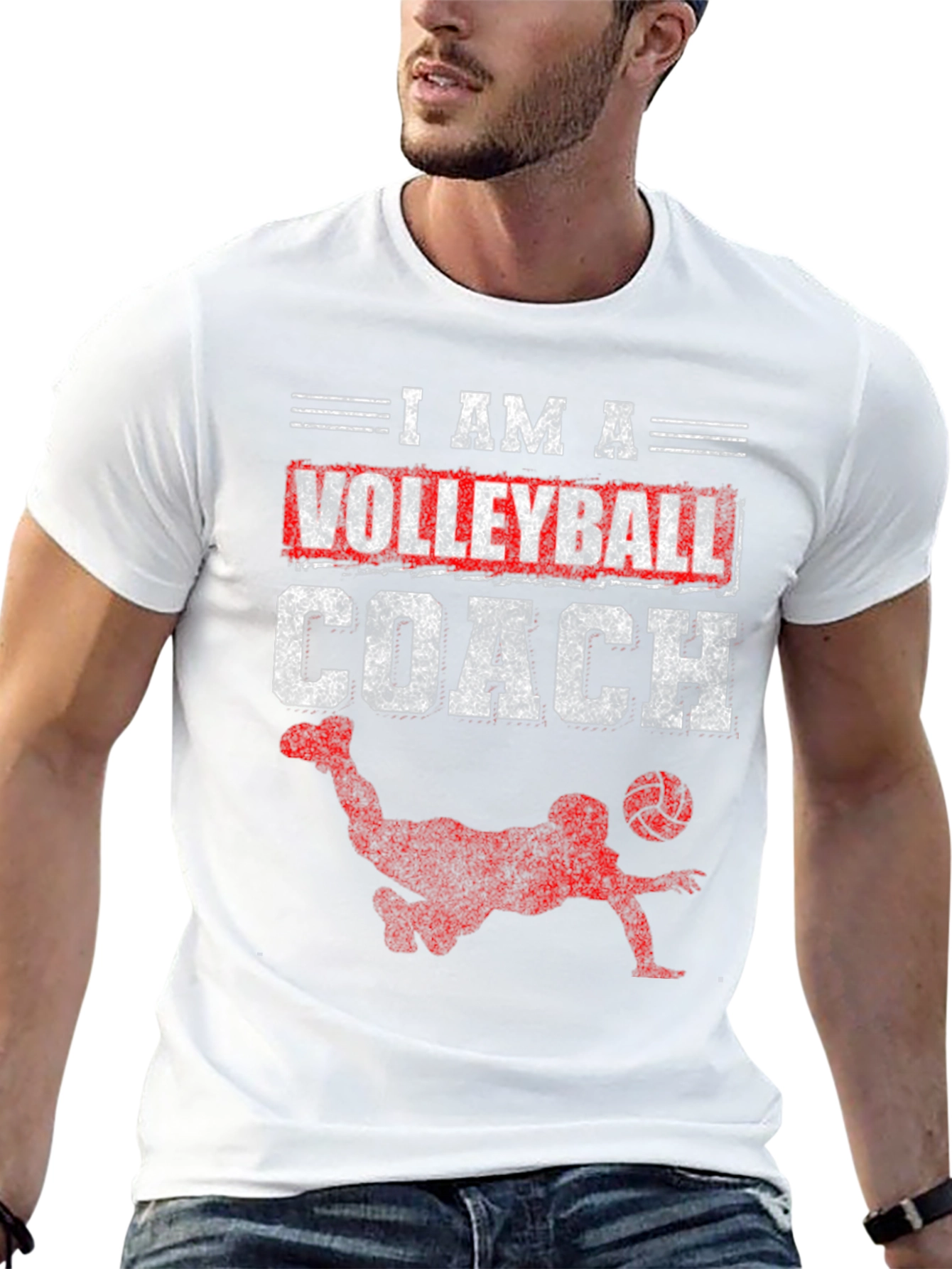 Volleyball Coach Graphic T-Shirt - Sporty Design