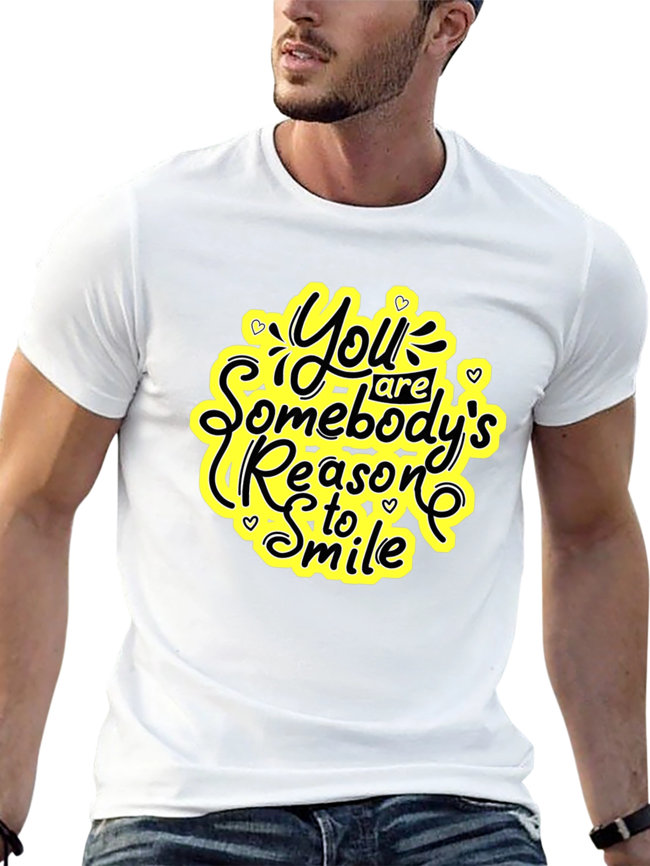 Inspirational Black T-Shirt: Somebodys Reason to Smile