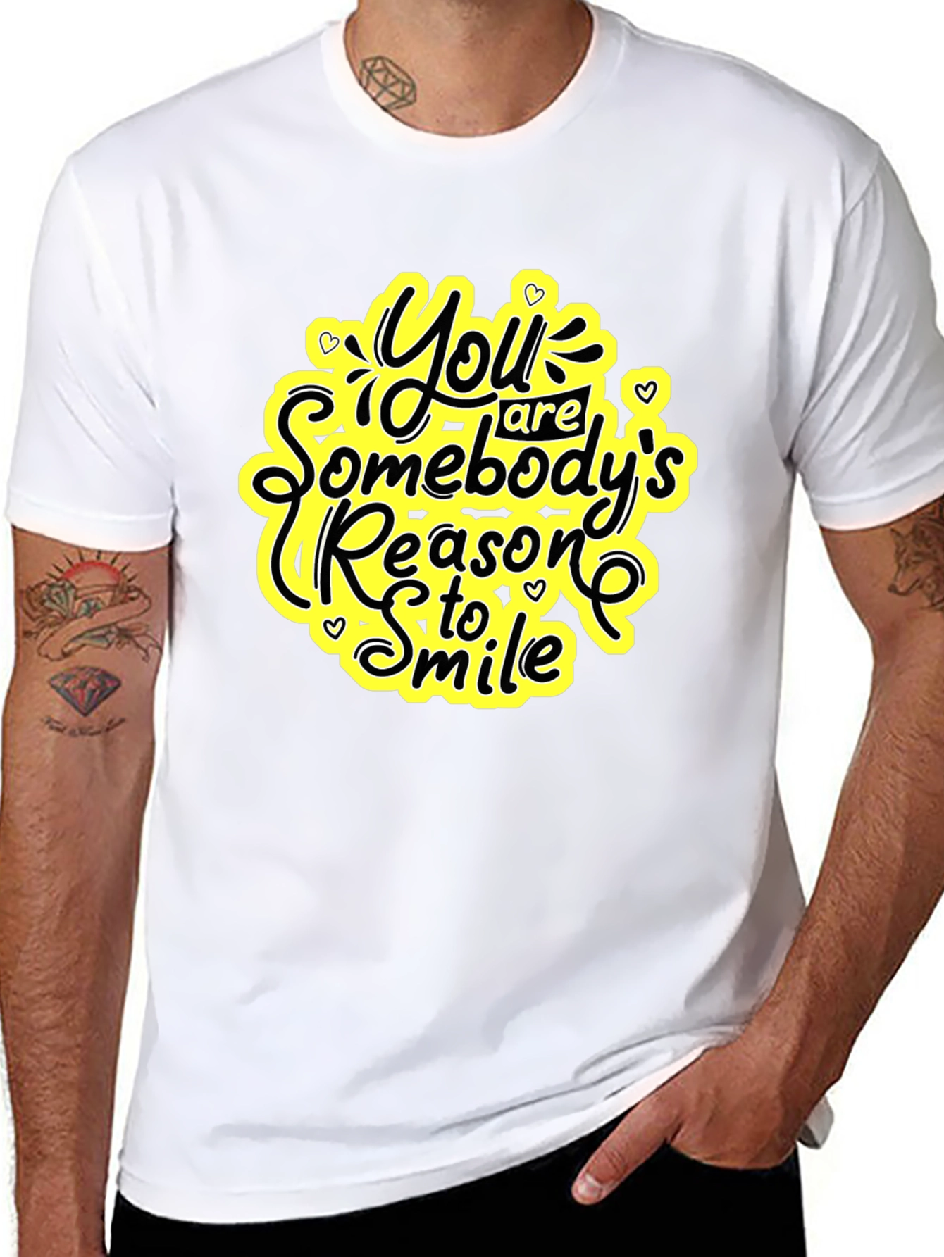 Inspirational Black T-Shirt: Somebodys Reason to Smile
