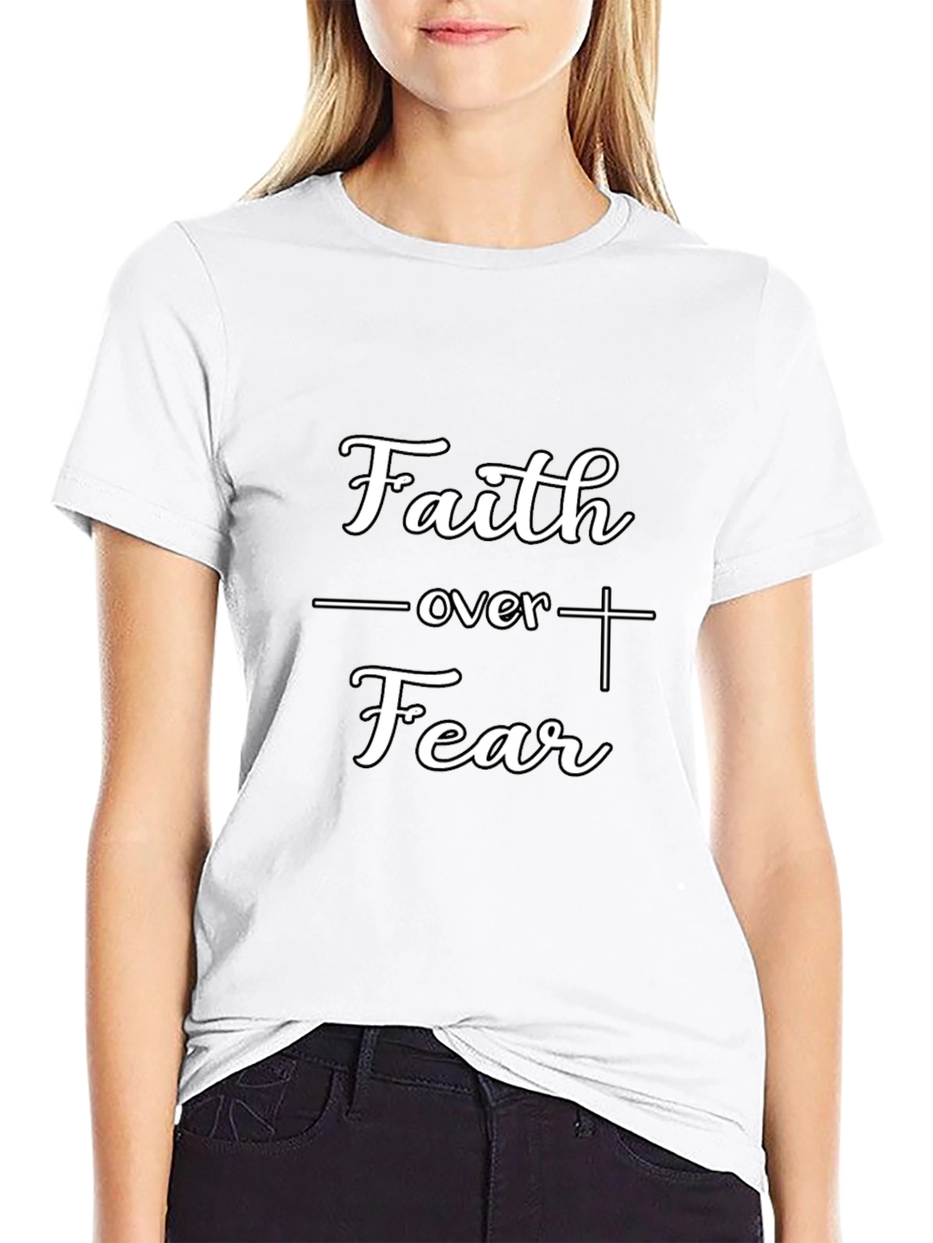 Faith Over Fear Christian T-Shirt - Black