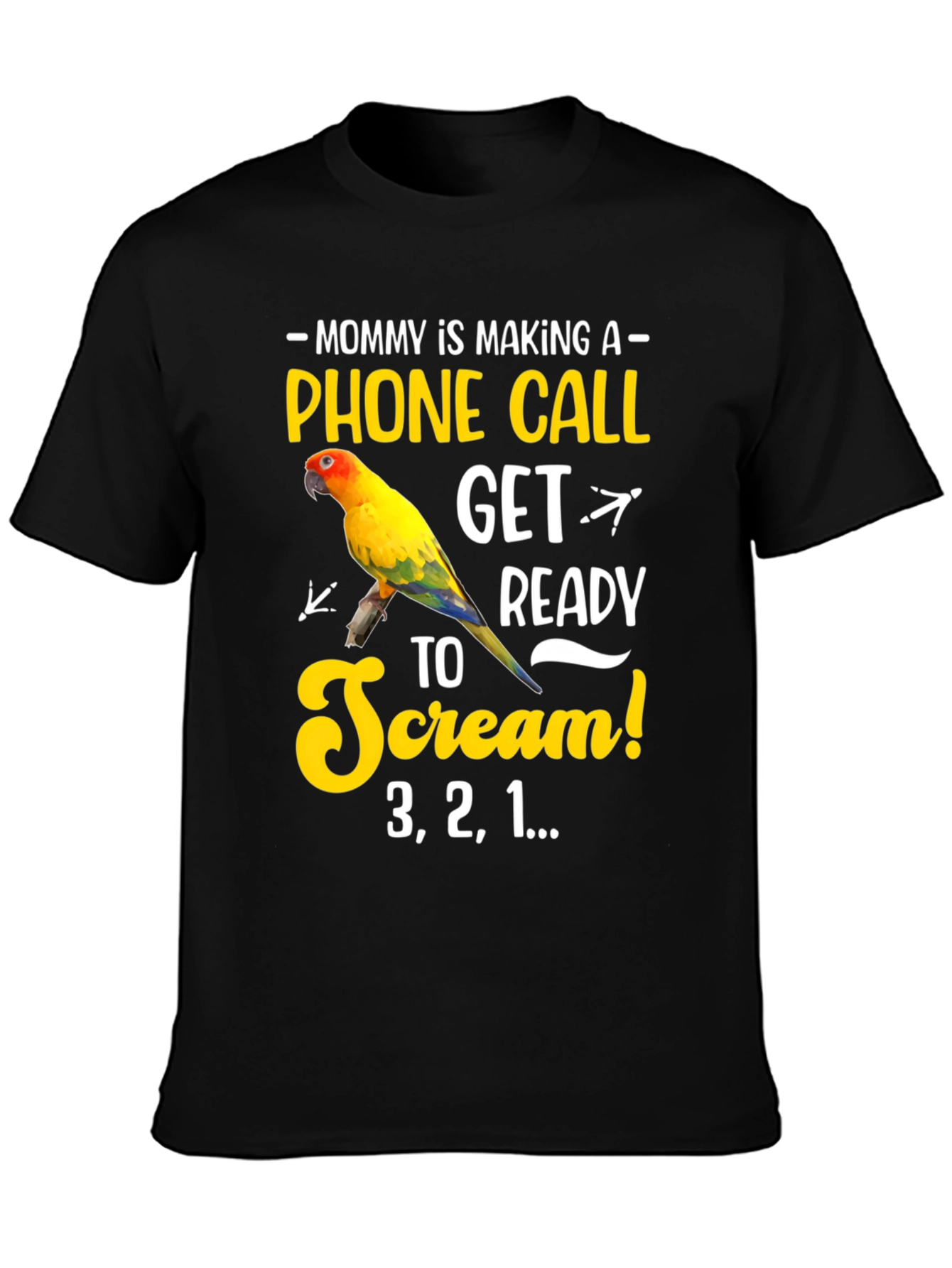 Mommys Phone Call T-Shirt Parrot Design