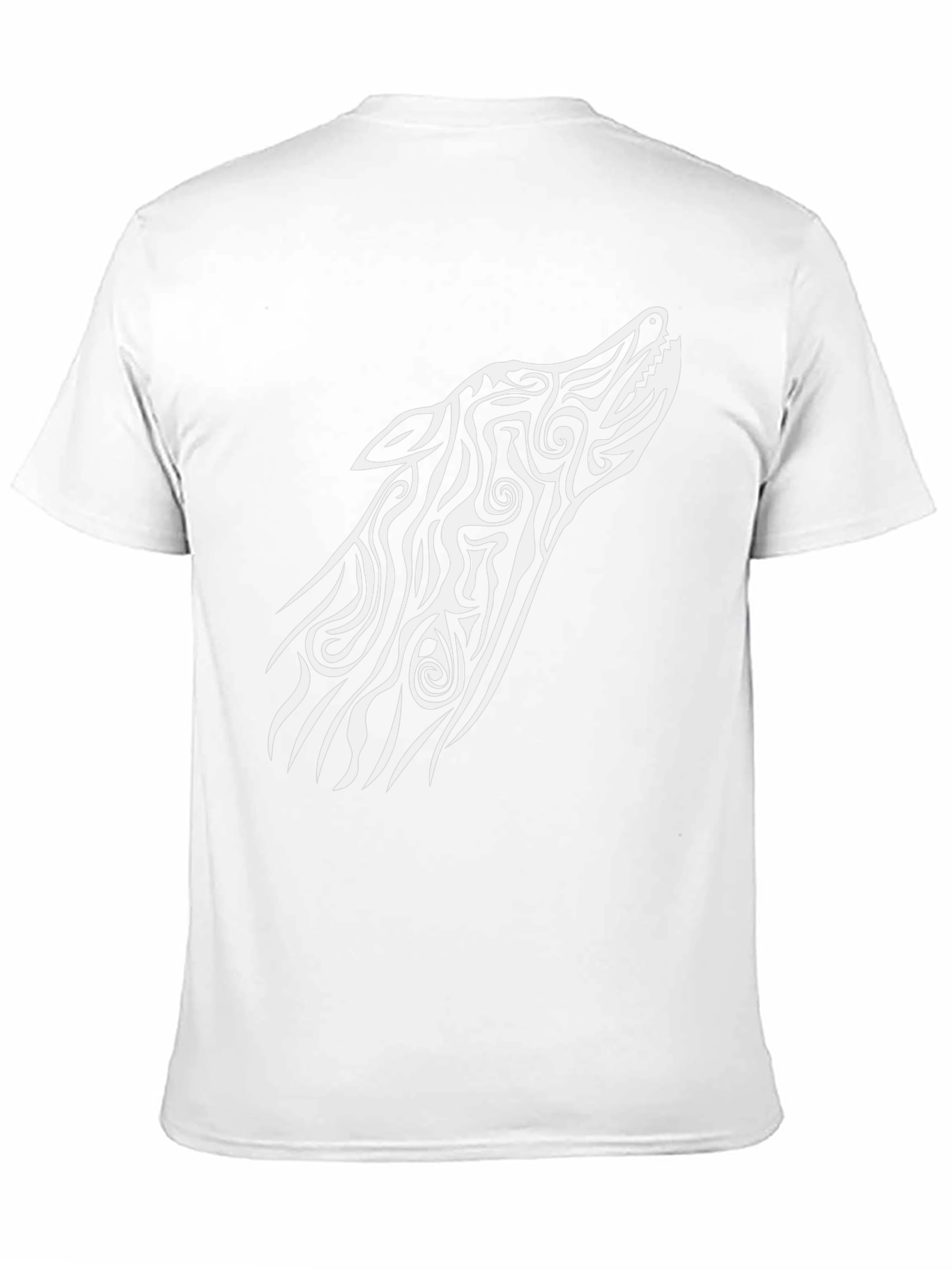 Tribal Wolf Graphic Tee - Black Cotton Blend