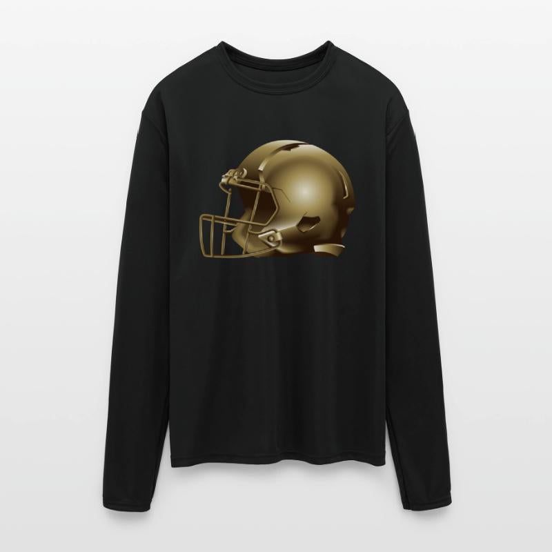 golden american football helmet