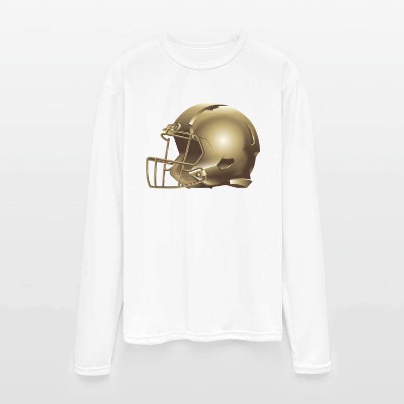 golden american football helmet