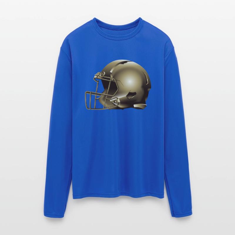 golden american football helmet