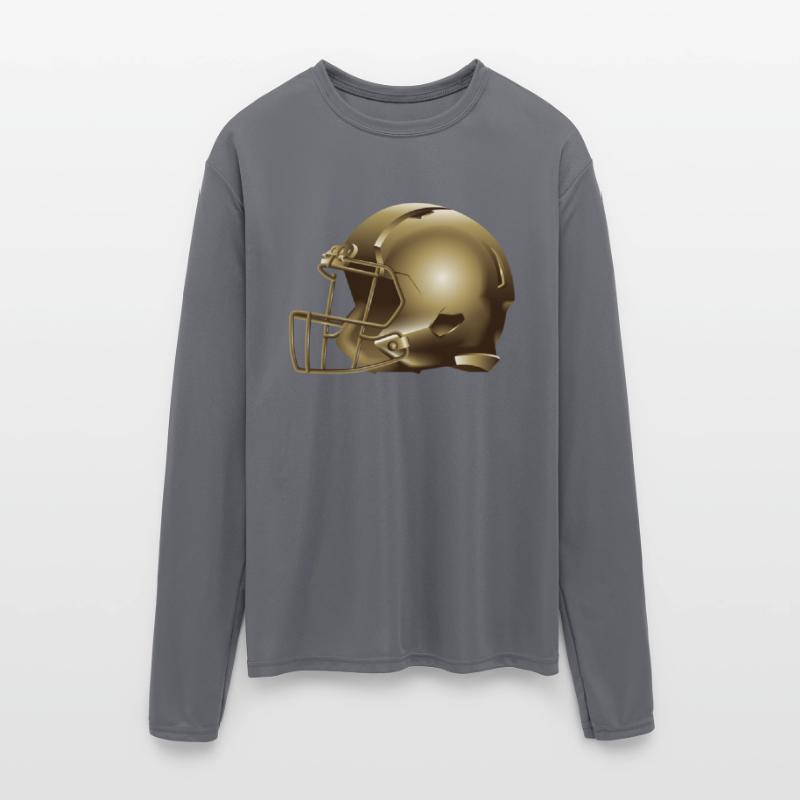 golden american football helmet