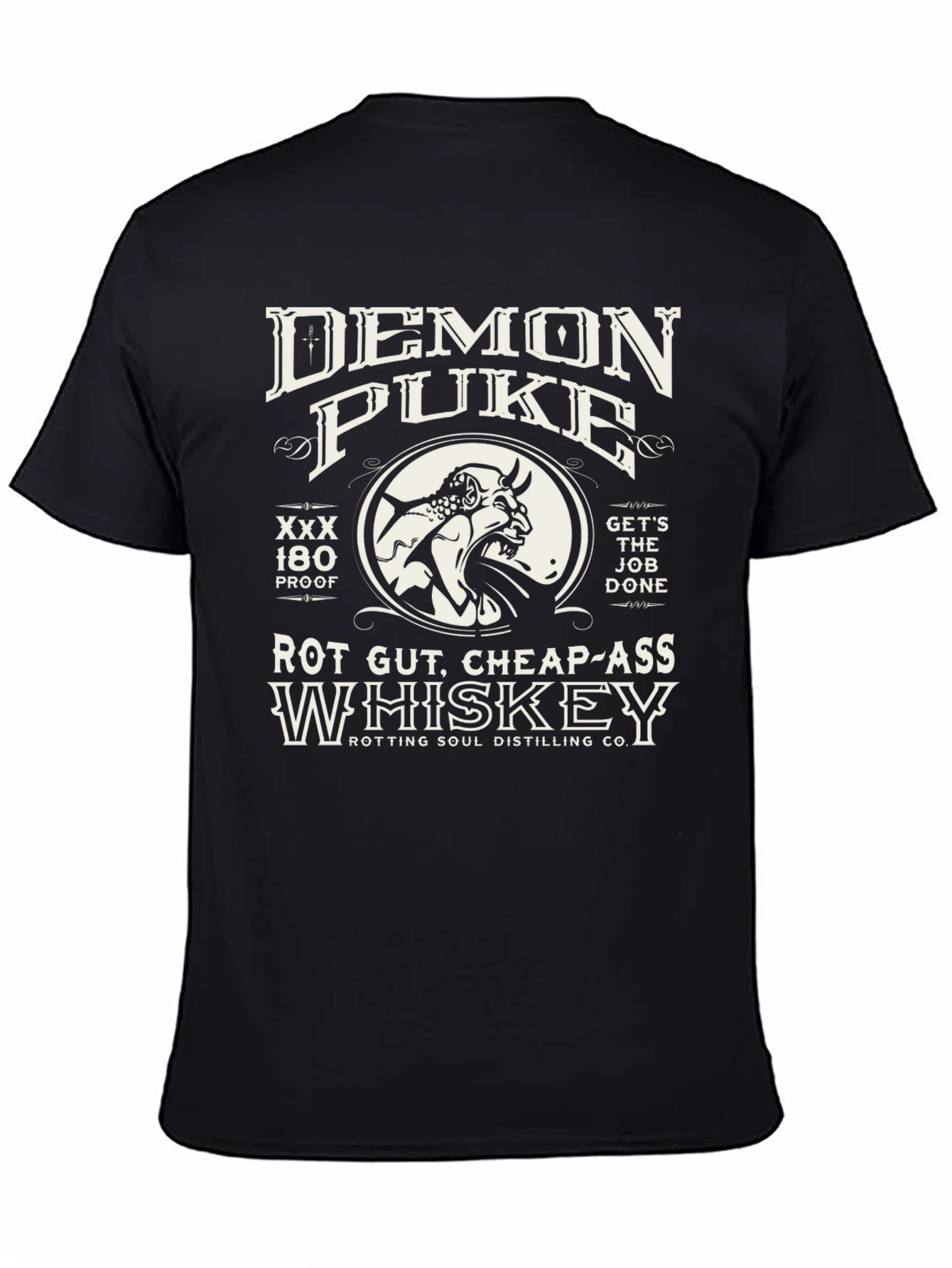 Demon Puke Whiskey Graphic T-Shirt