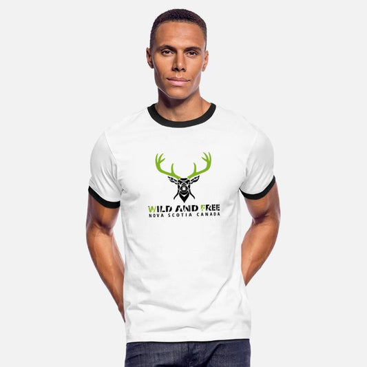 GOWILD Deer Design - Slogan Wild and Free Canada
