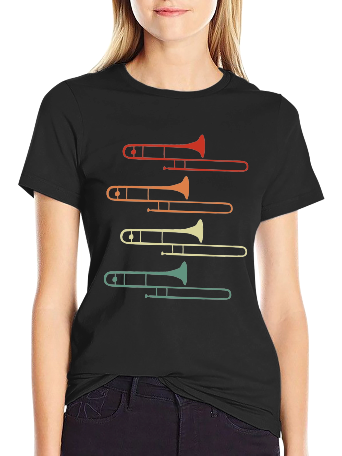 Trombone Retro Music Lover Graphic Tee